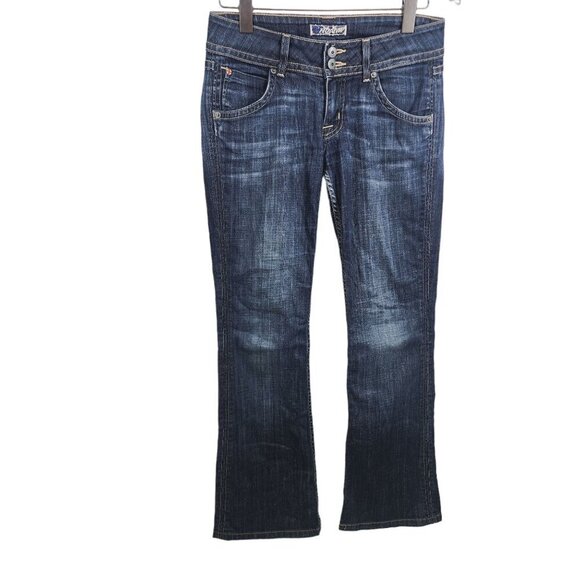 Hudson‎ Jeans Womens Size 27 Bootcut Black Flap Pockets Blue Denim - Picture 1 of 11
